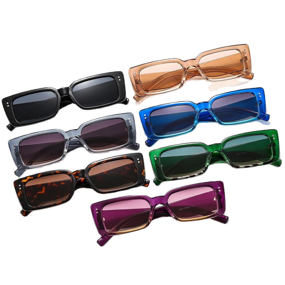LBAshades 321 New Fashion Small Square Plastic Frames Glasses Luxury Vintage Shades Trendy Ins Retro Sunglasses Women Mene Color