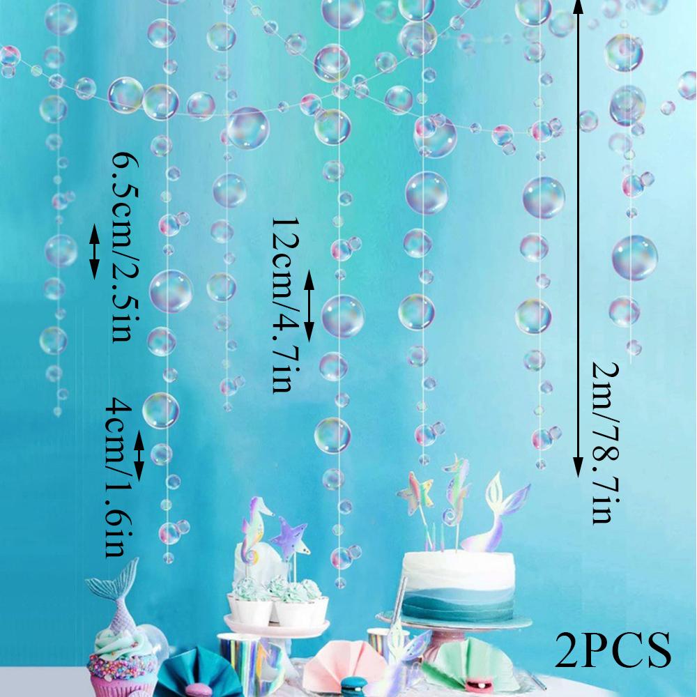 

2 шт. подвесной баннер для вечеринки в океанском стиле с круглыми блестками, декоративная доска с морскими пузырями, занавеска для дня рождения, свадьбы, вечеринки, принадлежности разноцветный