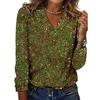 Premium Sequin Soft Breathable Pullover Blouse Women V Neck Long Sleeve Daily Commute Club Party Loose Lady Shirt