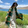 Scarf women's new imitation cashmere classic versatile plaid shawl winter thickened warm student scarf