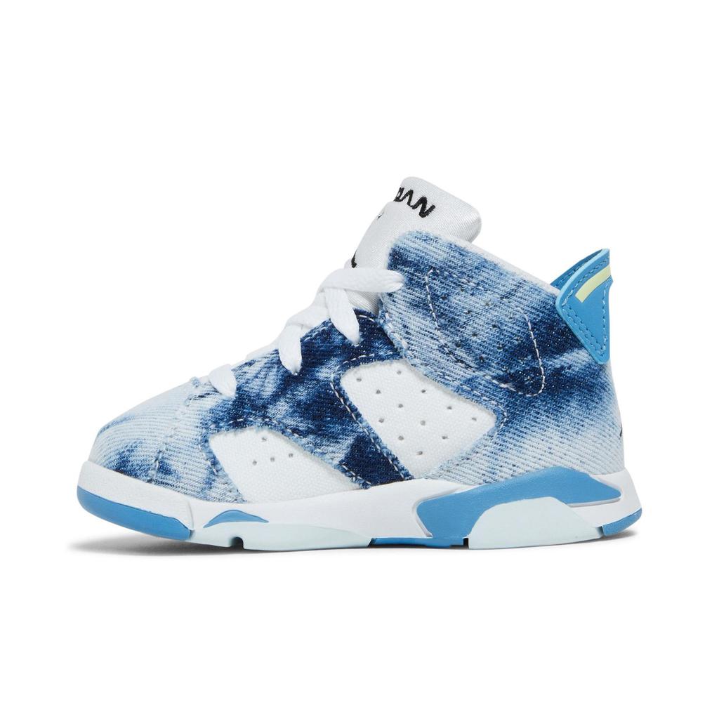 Air Jordan 6 Retro Toddler 'Washed Denim 2022' (Unisex) White / Dutch Blue / Citron / Black Toddler Shoes DX6177 100
