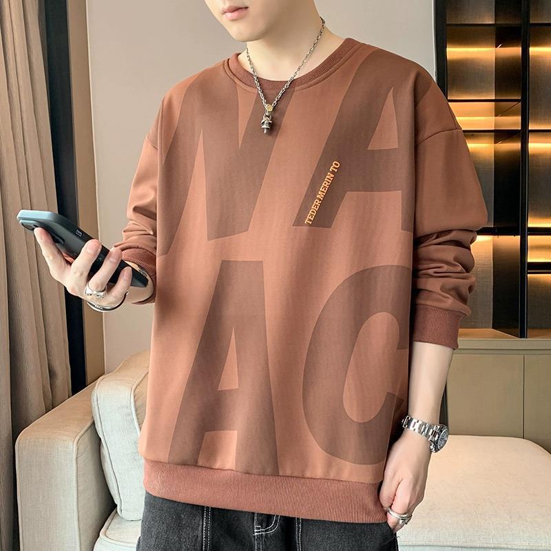 Men's Sweater Spring and Autumn Long-sleeved T-shirt Handsome Versatile Loose Round Neck Men's Clothes