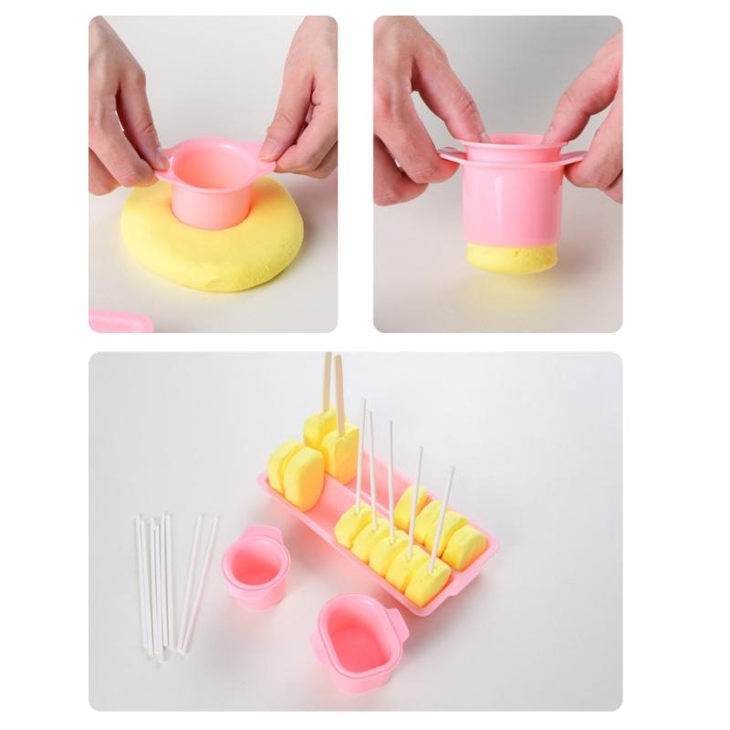 Ensemble de Moules de Cuisson Coupeur et Pousseur de Boules à Gâteau avec Plateau Outil de Cuisine Polyvalent pour la Préparation de Desserts et la Pâtisserie Familiale