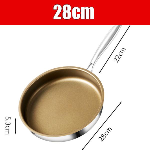 Titanium Nonstick Frying Pan Skillet 316 Stainless Steel Pan with Cool Touch Handle Compatible with All Cooktops