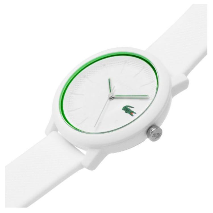 Lacoste 12.12 Series Watch Quartz Movement Silicone Strap 42Mm White Dial Men watches 2011169