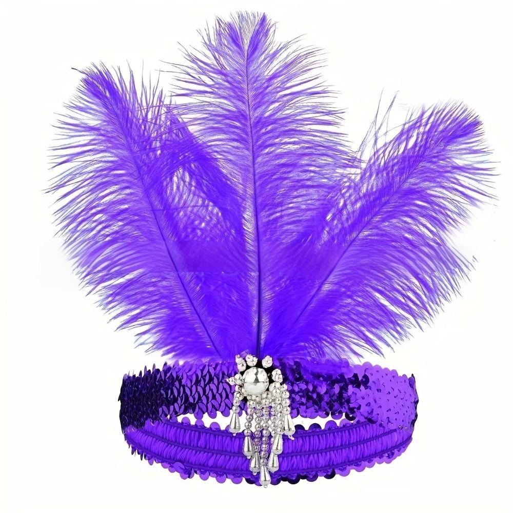 Colorful Feather Headpiece Stage Performance Hair Band New Stage Headpiece Carnival Events