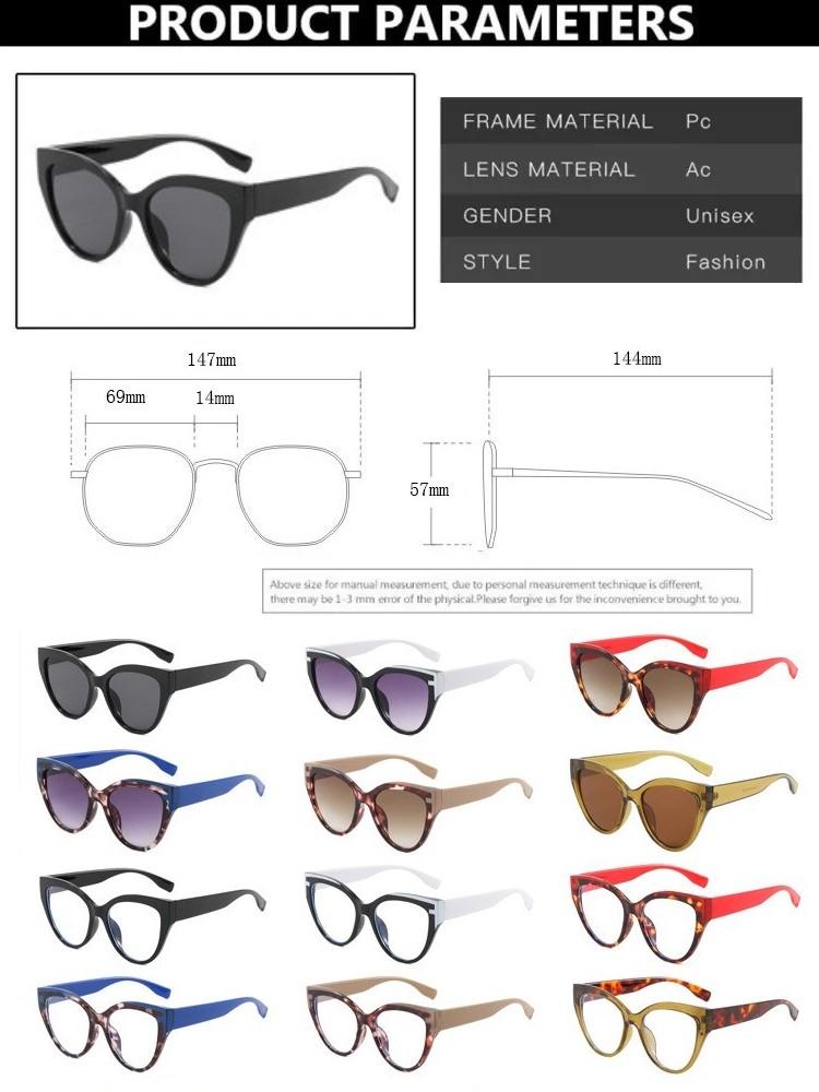 Vintage Cat Eye Sunglasses Women Elegant Fashion Brand Designer Retro Sun Glasses Splicing Colors Lunette De Soleil Femme UV400