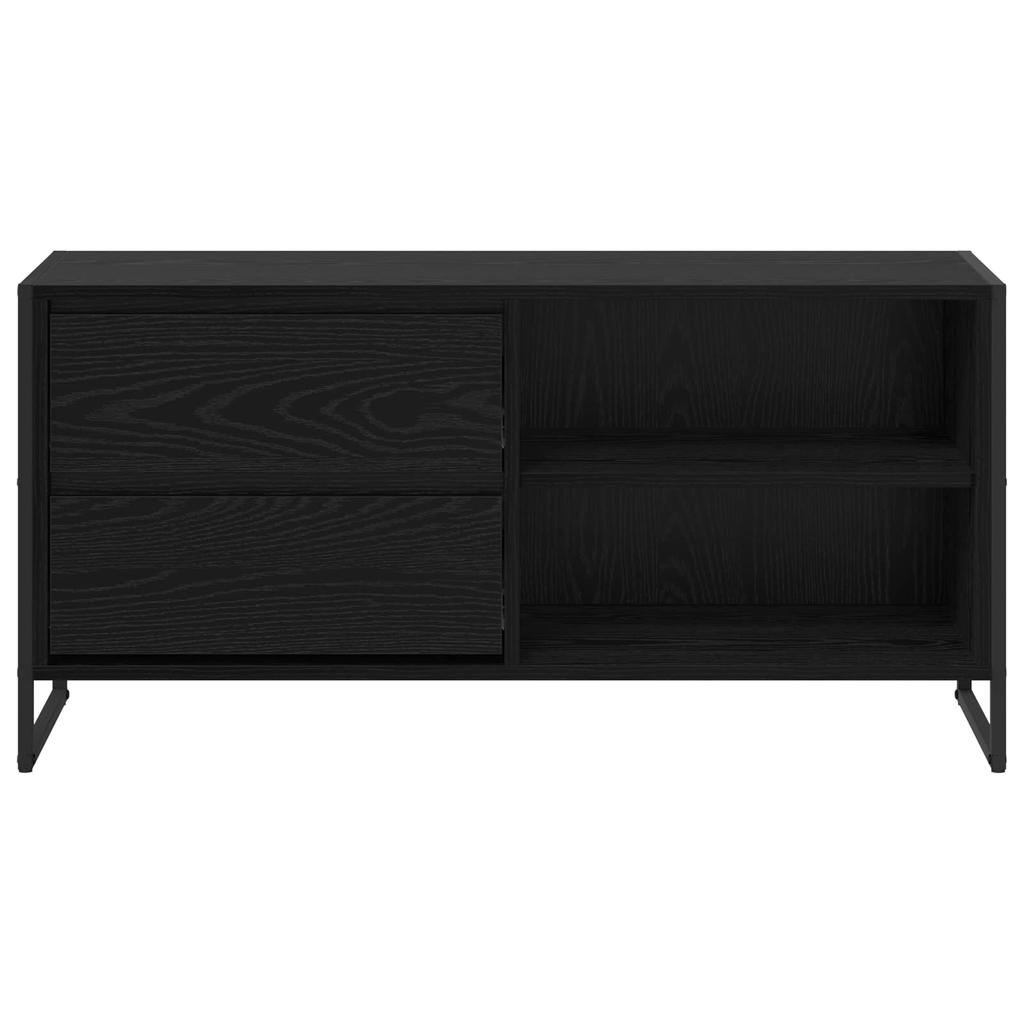 TV Stand in Black Oak Effect 100 x 36 x 49.5 cm