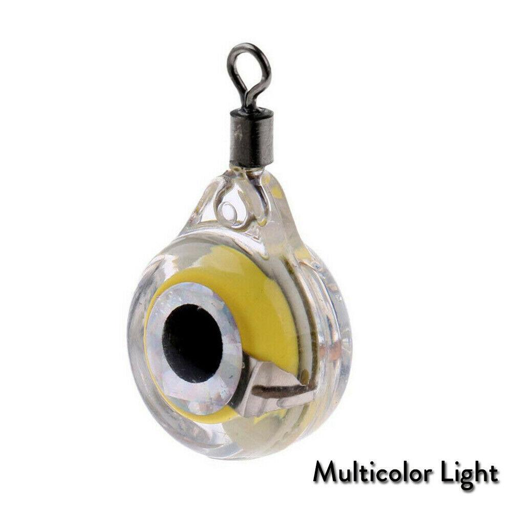 10pcs Mini Fishing Lure Light LED Deep Drop Underwater Eye Shape Fishing Squid Fishing Bait Luminous Lure for Attracting Fish