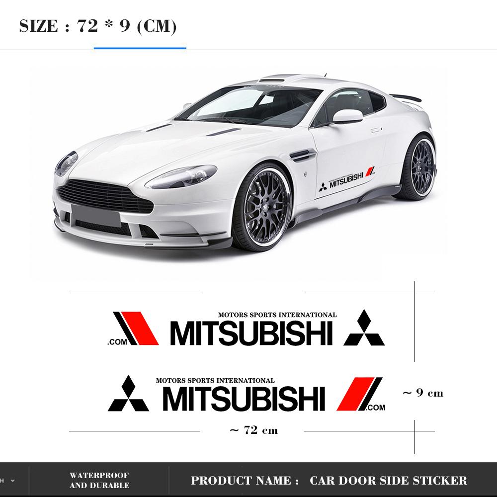 For Mitsubishi Asx Lancer Pajero 4 Outlander 3 Xl L200 EX10 X 2pcs Car Body Decoration Stickers Car Door Scratch Blocking Decals