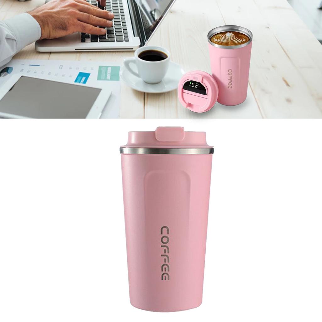 Smart Temperature Display Coffee Cup Portable 304 Stainless Steel Insulation Cup Simple Style Pure