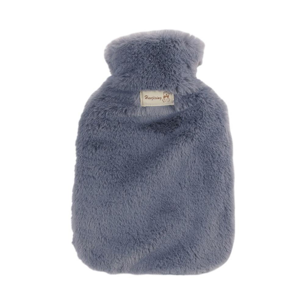 Removable Cover Natural Rubber Hot Water Bottle Hand Warmer Hot Water Bag With Faux Fur Cover