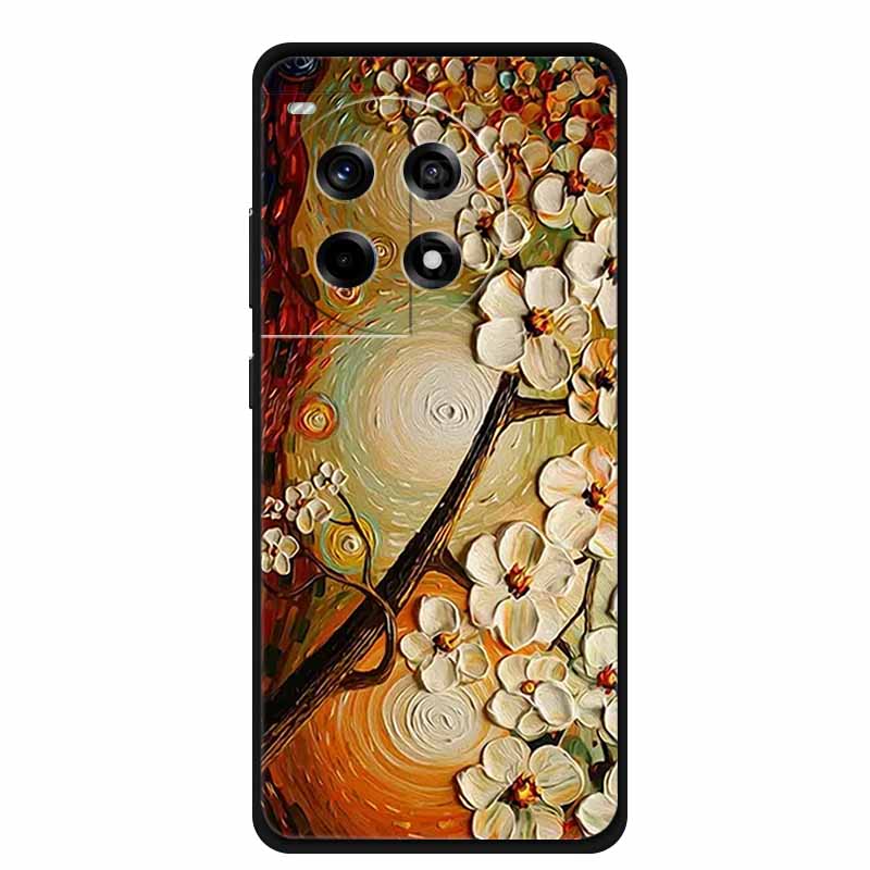 3D Relief Emboss Case For OnePlus 13 5G 11R Ace 3 2 Pro OnePlus 12R Phone Case Black Silicone Soft Back Cover Cases Funda Coque