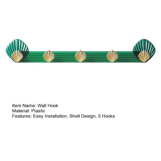 Nástěnný věšák na kabáty Design mušle Samolepicí nástěnné háčky Dekorativní 5 háčků Věšák do předsíně na kabáty ručníky klobouky tašky Použití v koupelně kuchyni