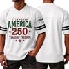 Casual V Neck Short Sleeve Sports T Shirt America 250 Years of Freedom Independence Day Graphic Tee 1776 To 2026 Commemorative Top