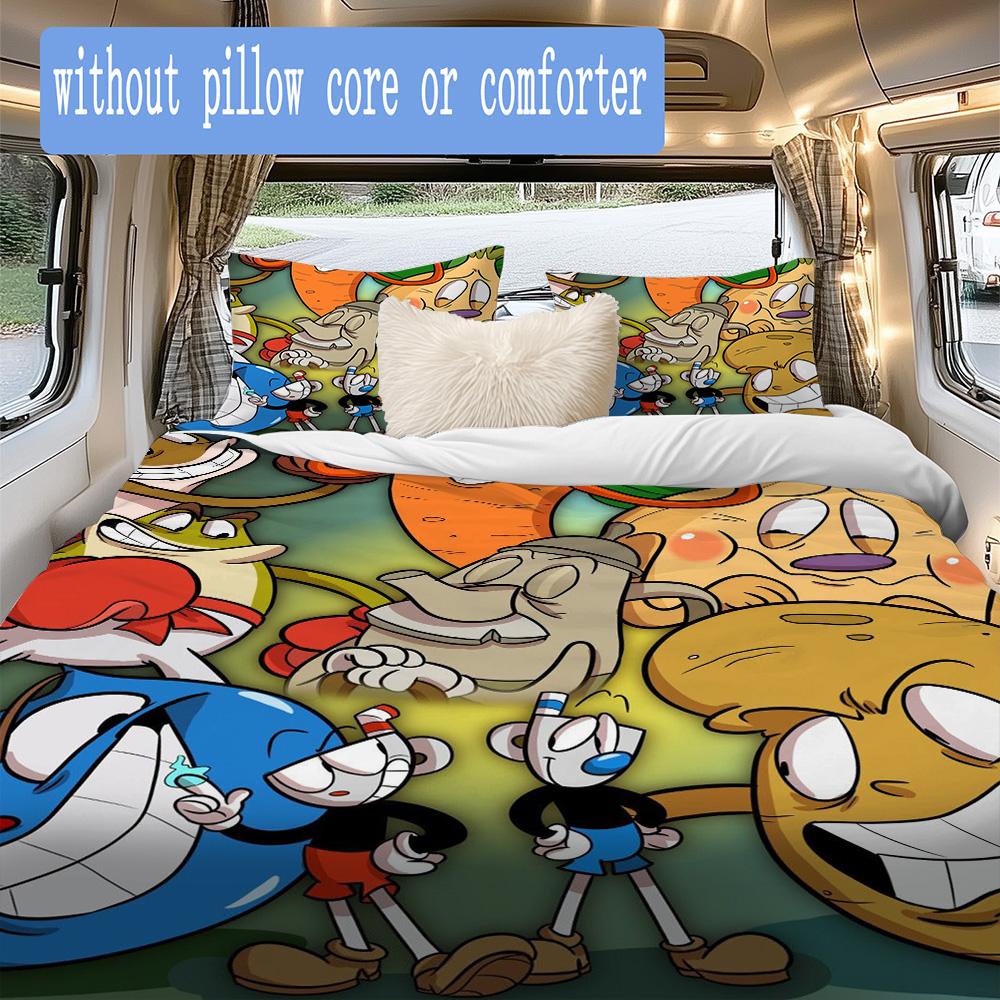 Anime Theme Pattern Bedding,Quilt Set Quilt Cover Pillowcase Home Birthday Gift (1*duvet cover+2*pillowcase,without core)XSJT0917293