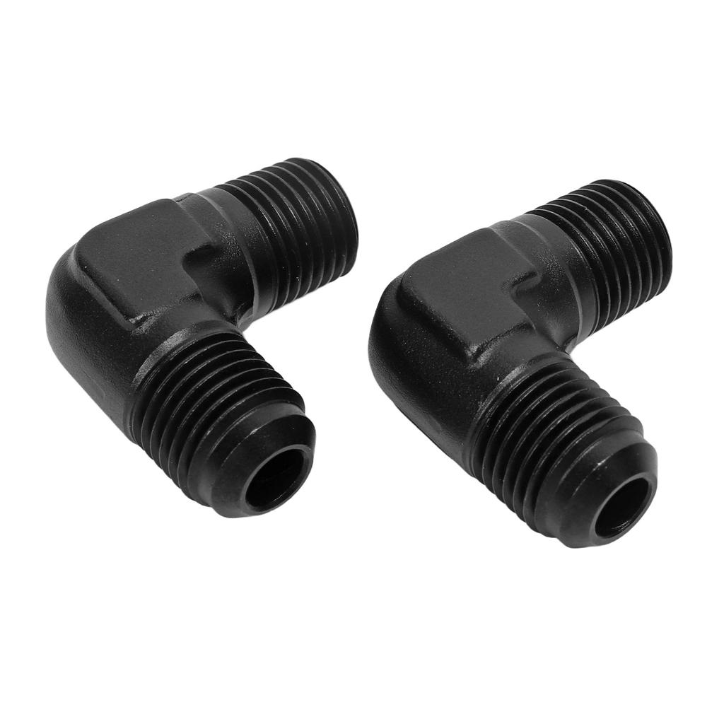 2 Pcs 6AN To 14 NPT Fitting Adapter 90 Degree Male Swivel Gas Line Rail Pump Injector Fitting