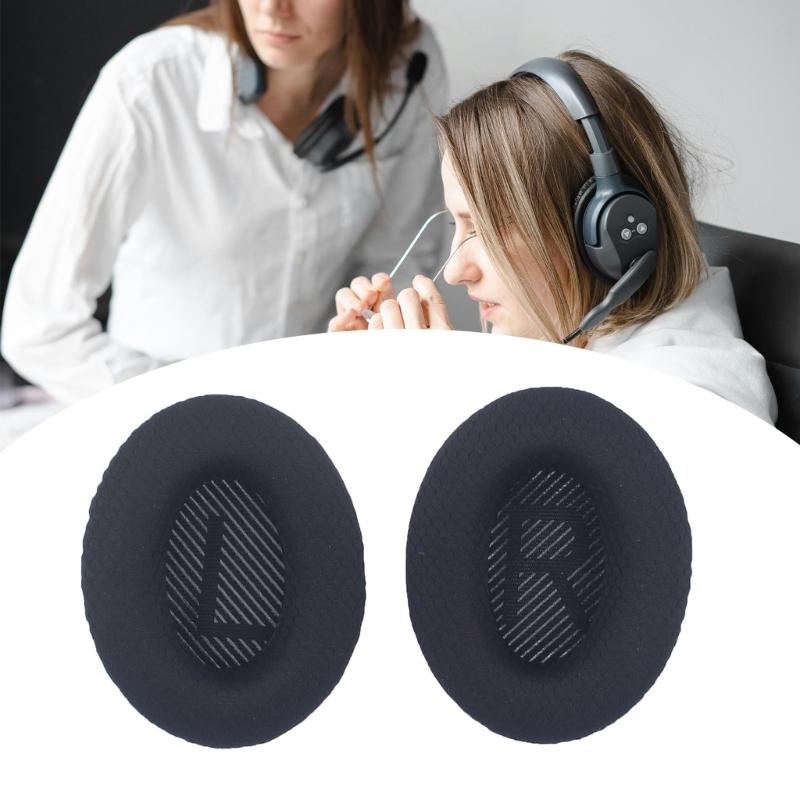 Thick Memory Foam Ear Pad Compatible for QC35 QC35II Headsets Earmuff for Superior Noise Isolation Enhances Sound