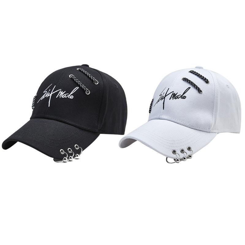 Casual Baseball Cap Letter Sport Cap Trendy Peaked Cap with Ring All-match for Outdoor Hiking Riding Camping Cycling