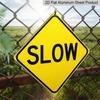 2D Flat, 1pc, "SLOW" Aluminum Warning Sign, Heavy Duty Weatherproof Metal Plaque, Slow Down Traffic Control Sign for Driveway, Street, Neighborhood