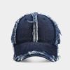Trendy Brand Frayed Brim Baseball Cap Denim Washed Vintage Craft Unisex Versatile Street Style