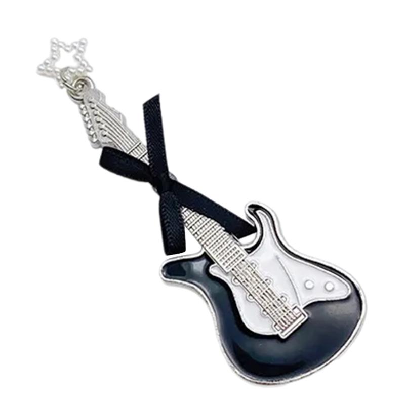 

Stylish Guitar Hair Clip Fashionable Hairpin with Star Decoration Bowknot Hairclips for Girls Hair Styling Ornaments чорний