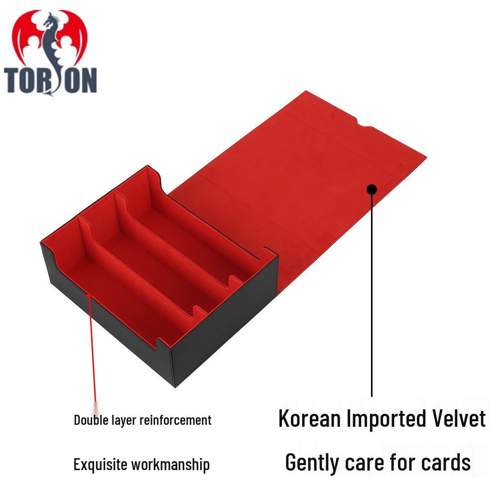 PU Leather Three-Row Card Storage Box: Fits 1800+ Yu-Gi-Oh!, MTG, Pokémon, PTCG, and Three Kingdoms Kill Cards