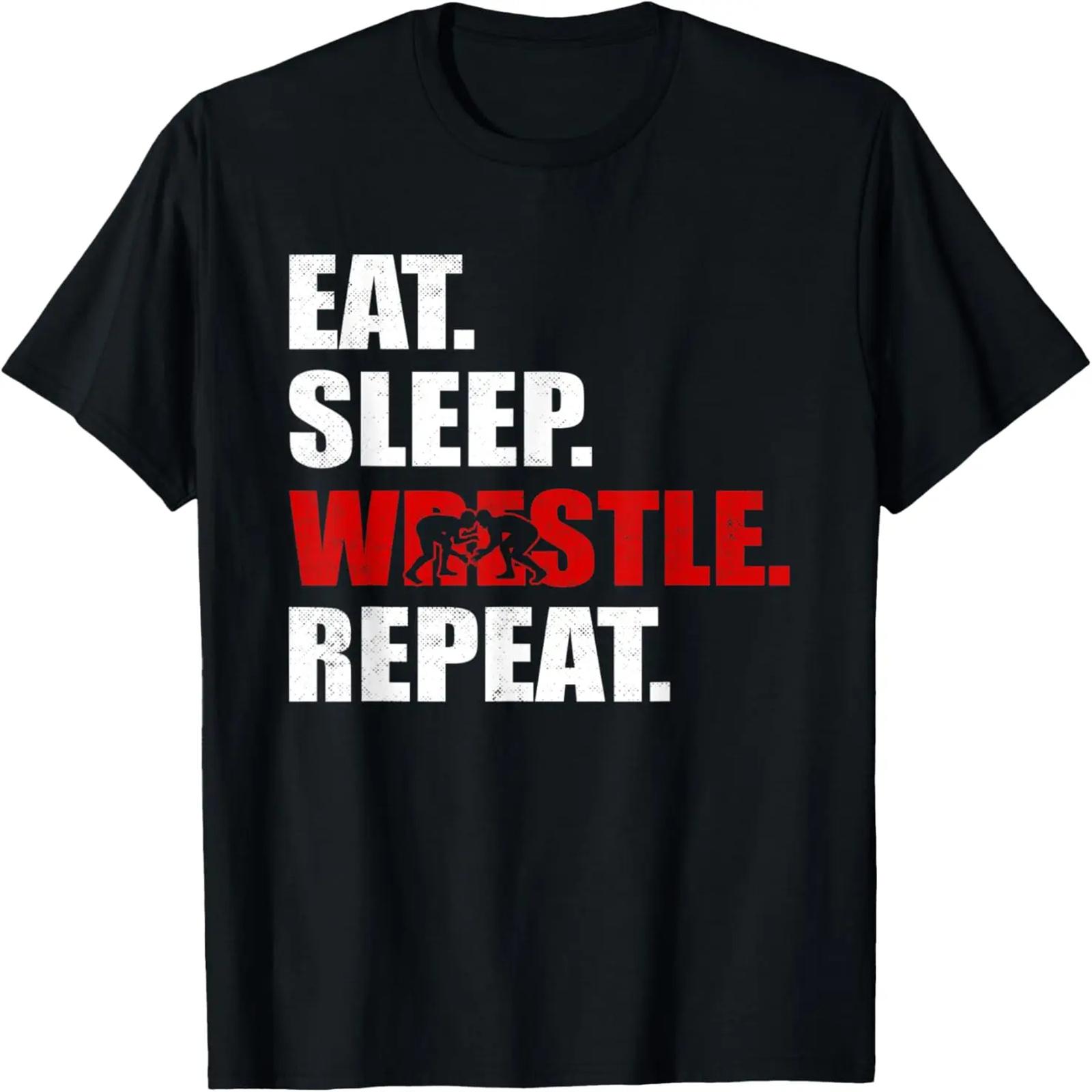 Ретро Винтаж Ешь Спи Борись Повторяй Борьба Борец Футболка S