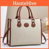 Contemporary Color Block Hand Tote Bag Offering Durable Pu Material And Style