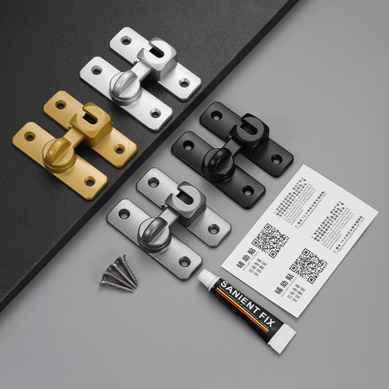 Solid Aluminum Multi-Angle No-Drill Anti-Theft Door Latch Bolt
