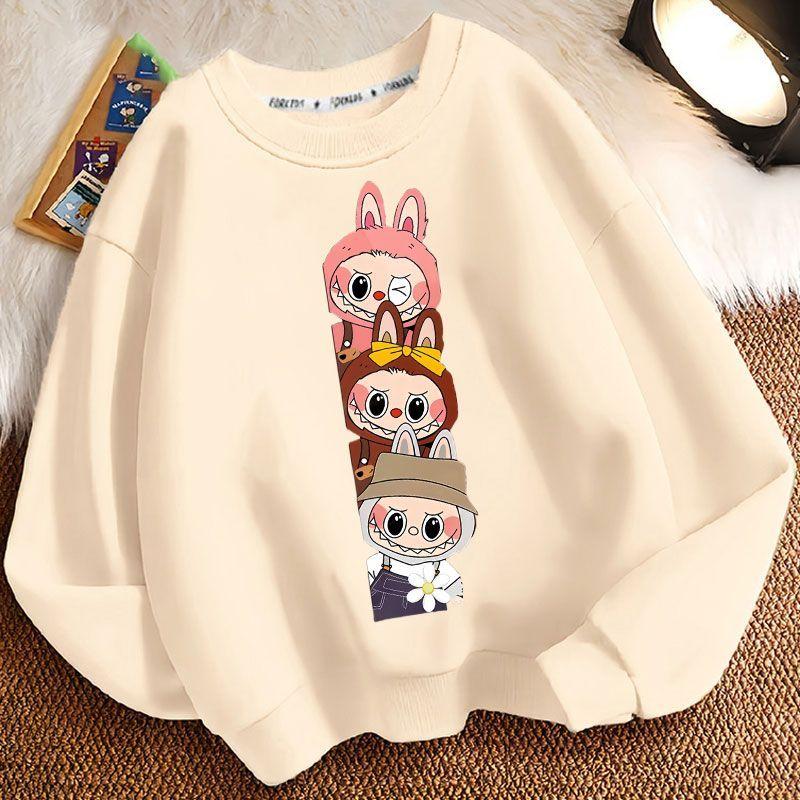 Children's Fashion Sweatshirts, Loose Long-sleeved Sweatshirts for Boys and Girls in Spring and Autumn