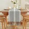 Handmade Tassel Cotton Linen Table Runner Dining Coffee Decor In American Rustic Style