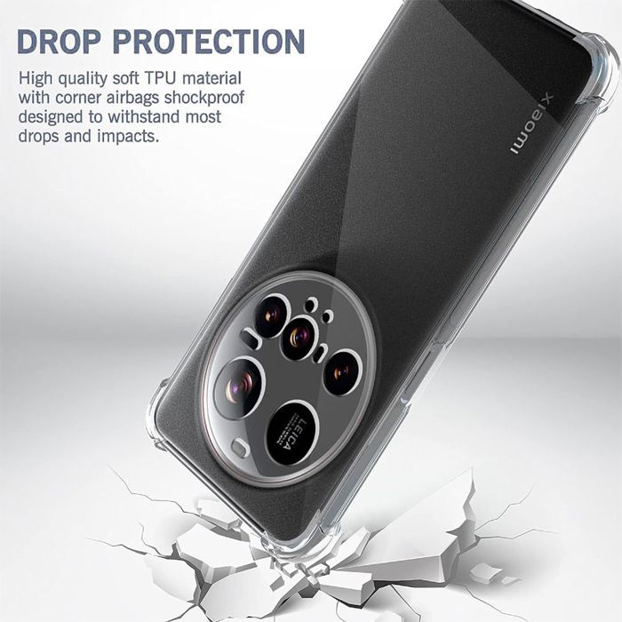 Coque + 2 Verres Trempés pour Xiaomi 15 Ultra, Protection 4 Coins Renforcés Silicone Transparent