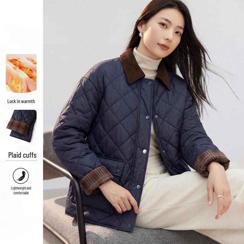 Women s Color-Block Winter Puffer Coat L