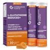 Carbamide Forte Japanische Reduzierte L-Glutathion-Nahrungsergänzungsmittel Brausetabletten 600mg | L-Glutathion-Tabletten zur Hautaufhellung mit Vitamin C, Hya