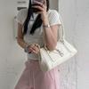Retro Lock Shoulder Bag, Large Capacity Bost Underarm Bag Women's Fashi Versatile Handbag Solid Color Simple Commuter Bag
