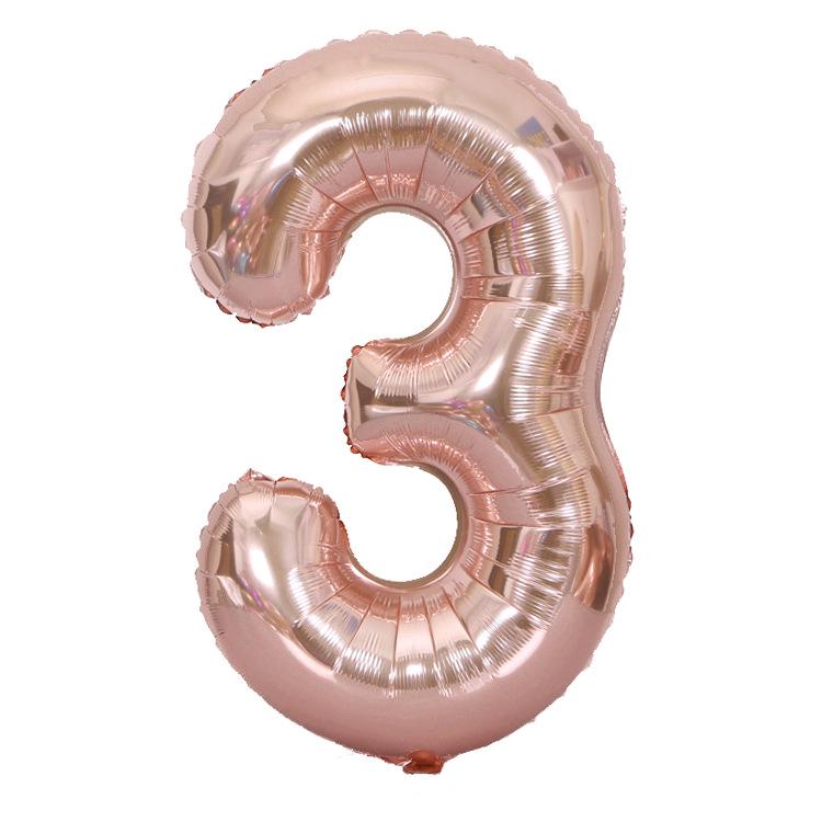 Hot Selling 40 Inch Aluminum Film Balloons Gold Silver Number Balloon for Wedding Party Birthday Decoration
