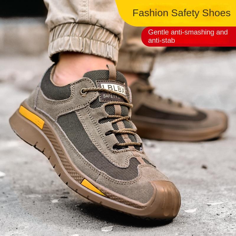Pracovní obuv Kožená Prodyšná Proti nárazu Proti propíchnutí Módní Pracovní obuv Obuv na staveniště