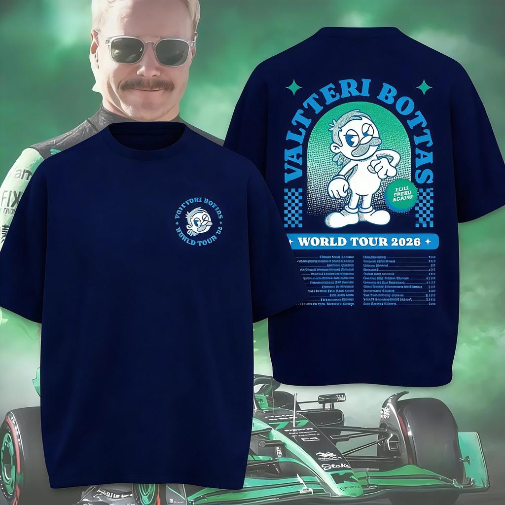 Summer Fashion Trendy Tee Valtteri Bottas World Tour 2026 Universal Gift T-Shirt for Fans - Comfortable and Breathable Y2k Oversized Tshirt