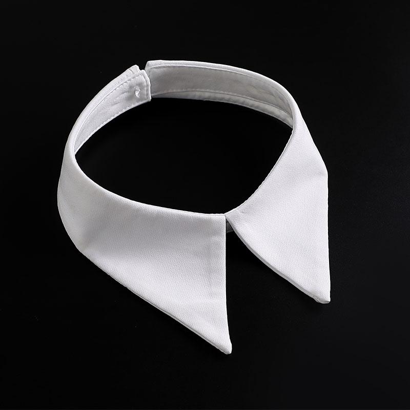 New Front Tie Fake Collar Shirt Women White Black Lace Collars Detachable For Women Blouse Lapel Shirt False Collar Woman