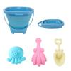 4pcs/Set With Bucket Folding Bucket Beach Toys Parent-Child Summer Beach Toys  Children Kids