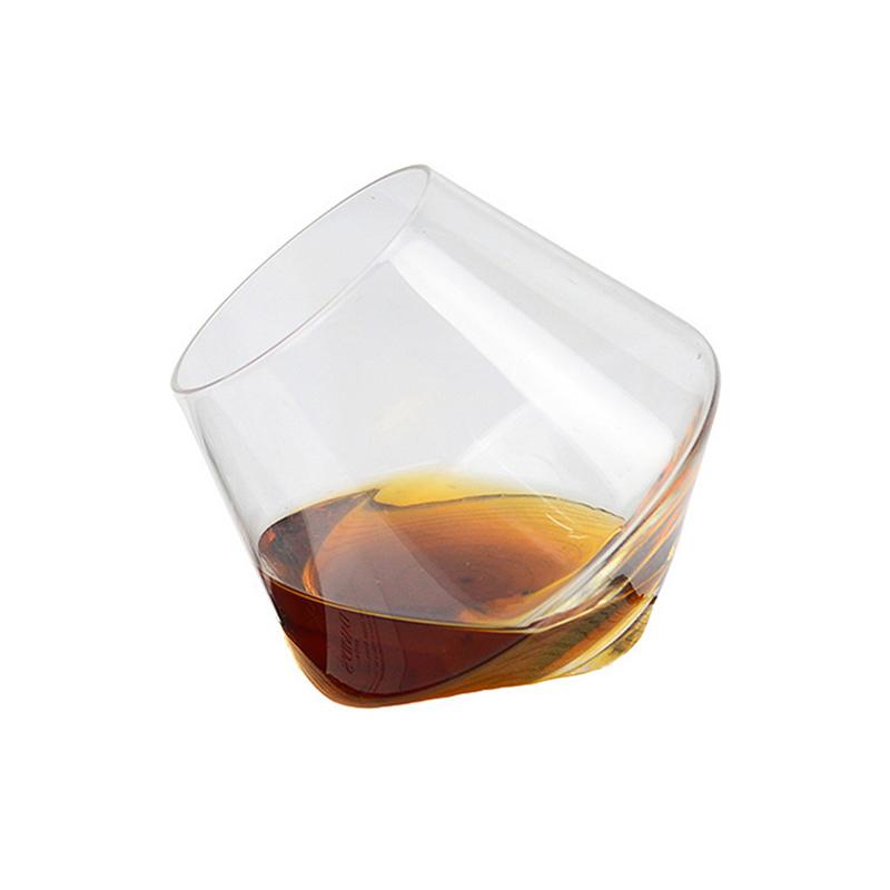 1pc Whiskey Glass Rotating High Belly Cigar Whiskey Cocktail Drinking Wine Cup Tumbler Down Bar KTV Club Glasses