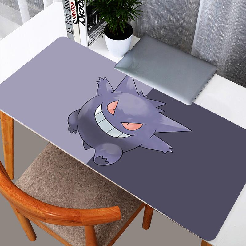 Menacing Gengar Large Desk Mat Fiery Purple Aesthetic Gaming Mouse Pad