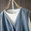 Women's Vintage Loose Casual Sleeveless Vest Solid Color Simple Button Pocket Denim Jacket