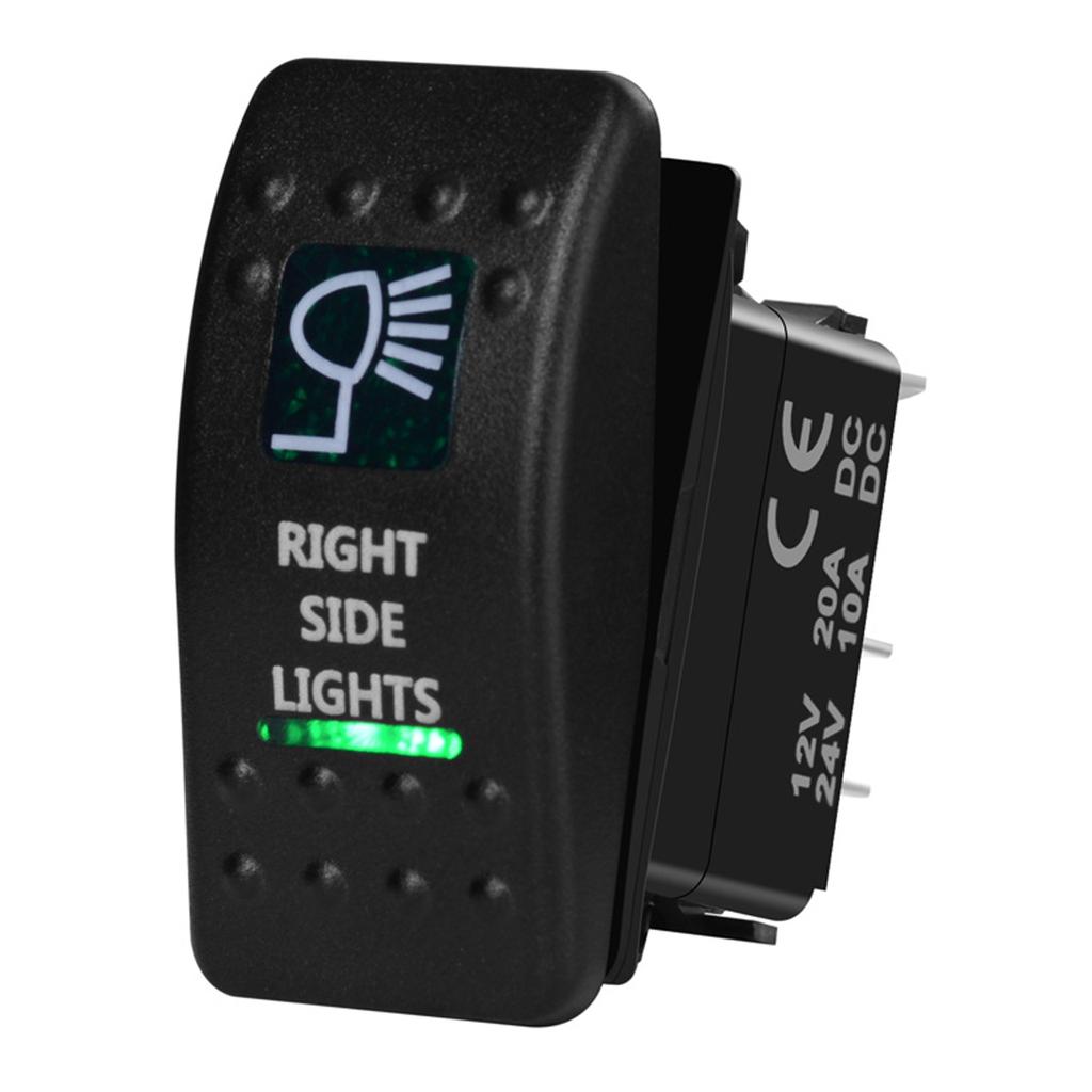 12V/24V Marine Rocker Switch Green LED SPST ON-OFF DPDT ON-OFF-ON Momentary Toggle for 4x4 Off-Road RZR ATV ARB Carling Style