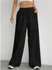 2026 Spring/Summer Women's Drawstring Straight-Leg Flared Pants with Pockets