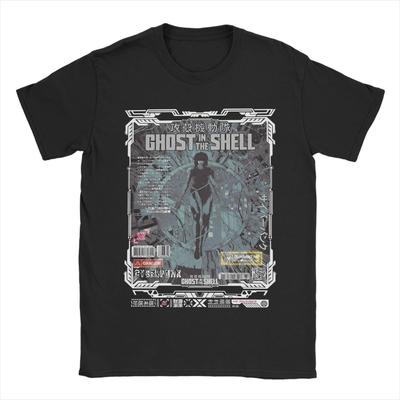 Men Ghost In the Shell T Shirts  100% Cotton Tops Crazy Short Sleeve Round Collar Tees Plus Size T-Shirt