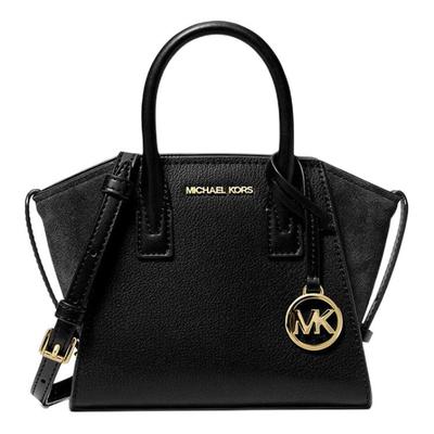 Michael Kors Avril Logo Přívěsek Kožená Crossbody Taška přes rameno Dámské Kabelky Černá 35F4G4VC0L-BLACK