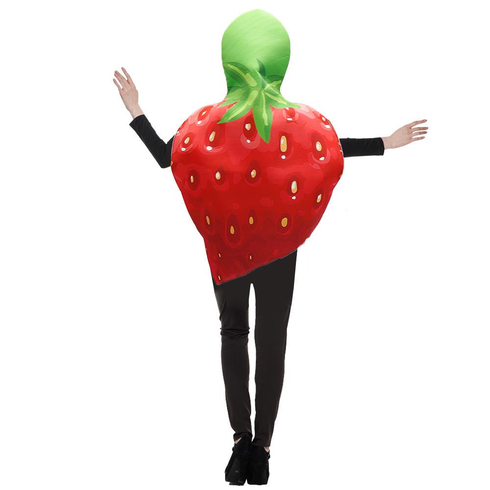Funny Halloween Strawberry Avocado Fishman Onesie Costume Party Stage Fruit Cosplay Outfit Novelty Adult Unisex