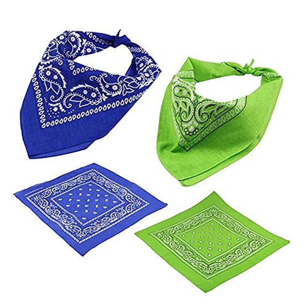 Bandana Paisley 100% Cotone 55x55 Cm – Stampata Fronte/Retro – Foulard Multiuso: Sciarpa, Fascia Per Capelli O Cravatta Da Cowboy
